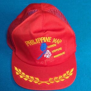 Red Philippine Map Cap